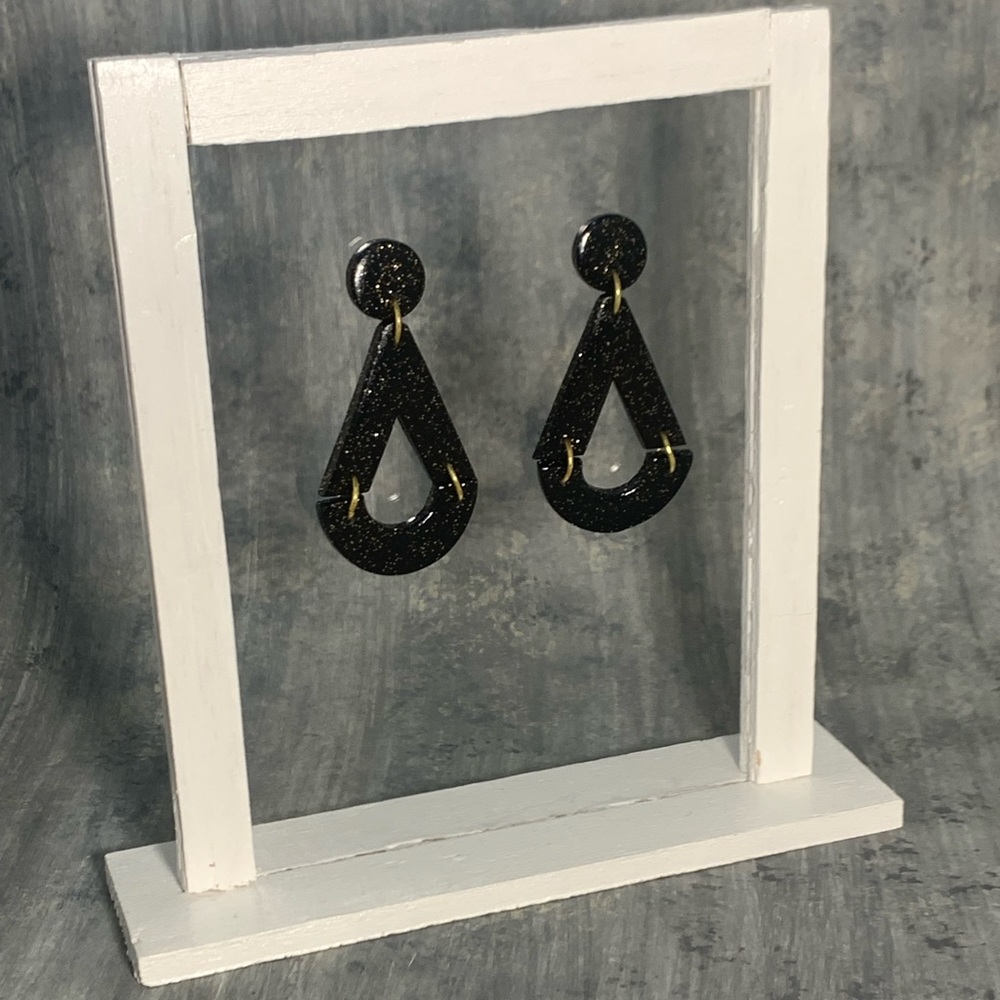 Black Sparkly Handcrafted Clay
